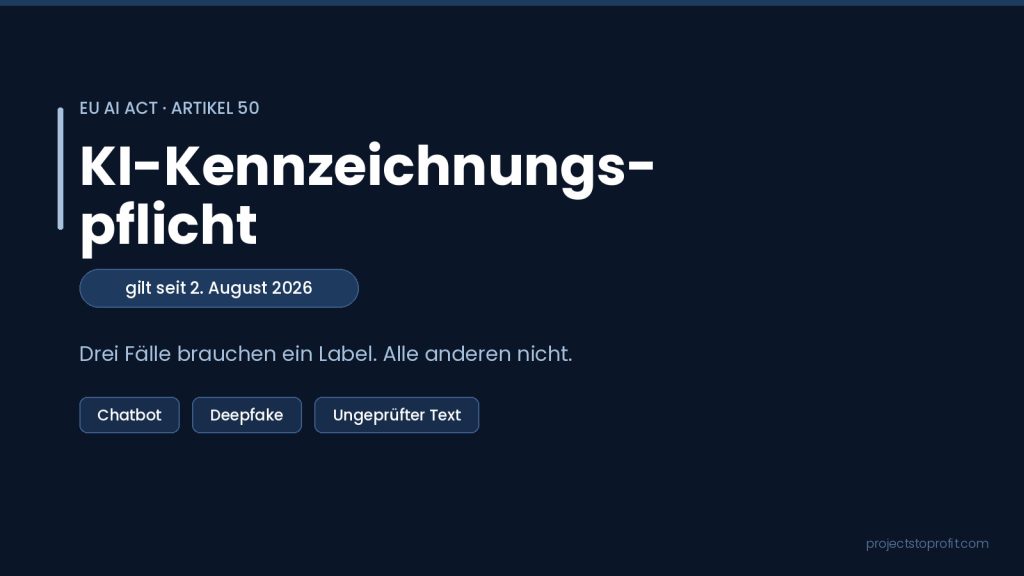 KI-Kennzeichnungspflicht nach EU AI Act Artikel 50 seit August 2026]