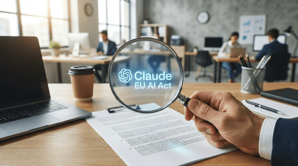 Claude Wasserzeichen und EU AI Act im Büro