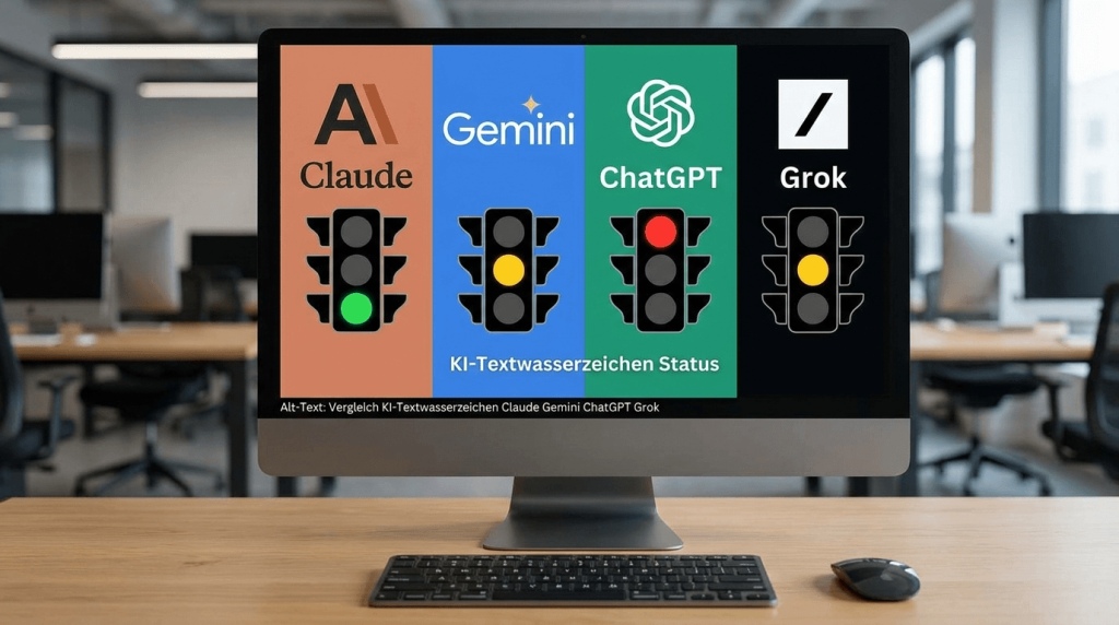 Vergleich KI-Textwasserzeichen Claude Gemini ChatGPT Grok